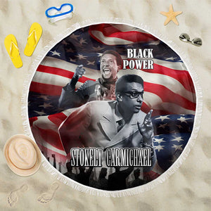 Stokely Carmichael Beach Blanket American Flag Background Black Power Quote Civil Rights Leader Powerful Speech - African Pride