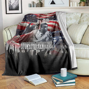 Stokely Carmichael Blanket American Flag Background Black Power Quote Civil Rights Leader Powerful Speech - African Pride