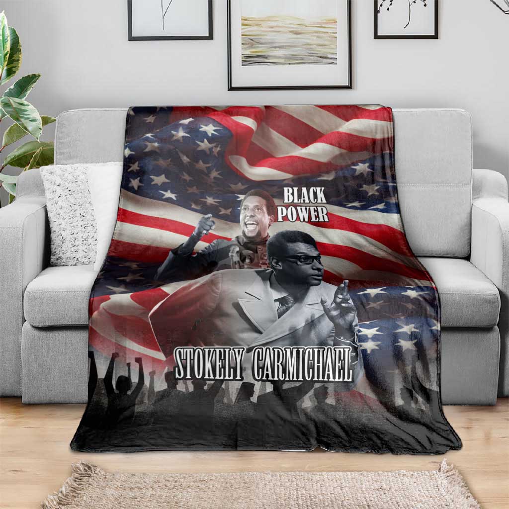 Stokely Carmichael Blanket American Flag Background Black Power Quote Civil Rights Leader Powerful Speech - African Pride