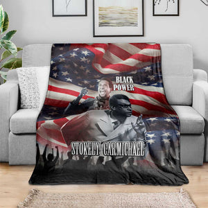 Stokely Carmichael Blanket American Flag Background Black Power Quote Civil Rights Leader Powerful Speech - African Pride