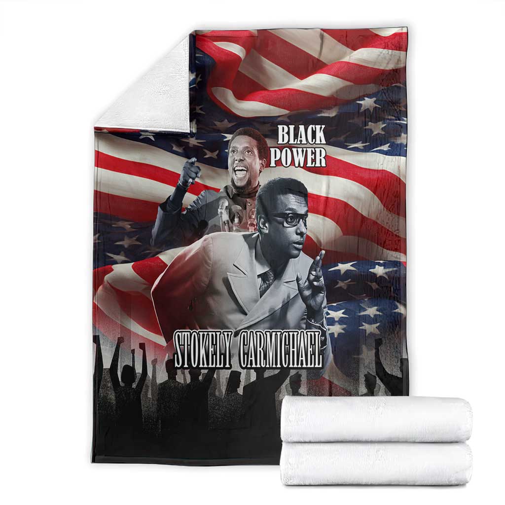 Stokely Carmichael Blanket American Flag Background Black Power Quote Civil Rights Leader Powerful Speech - African Pride