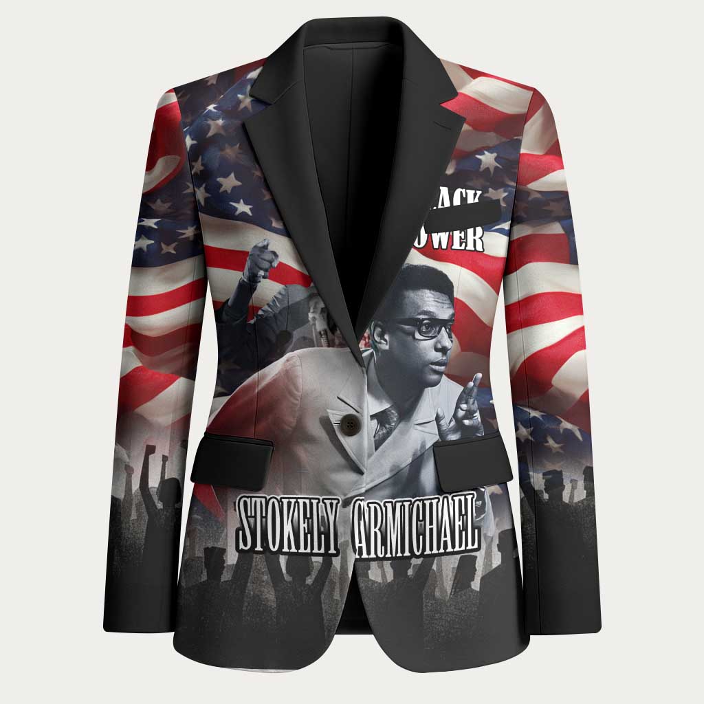 Stokely Carmichael Blazer American Flag Background Black Power Quote Civil Rights Leader Powerful Speech - African Pride