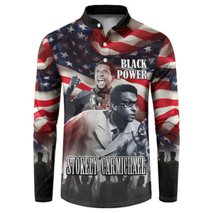 Stokely Carmichael Button Sweatshirt American Flag Background Black Power Quote Civil Rights Leader Powerful Speech