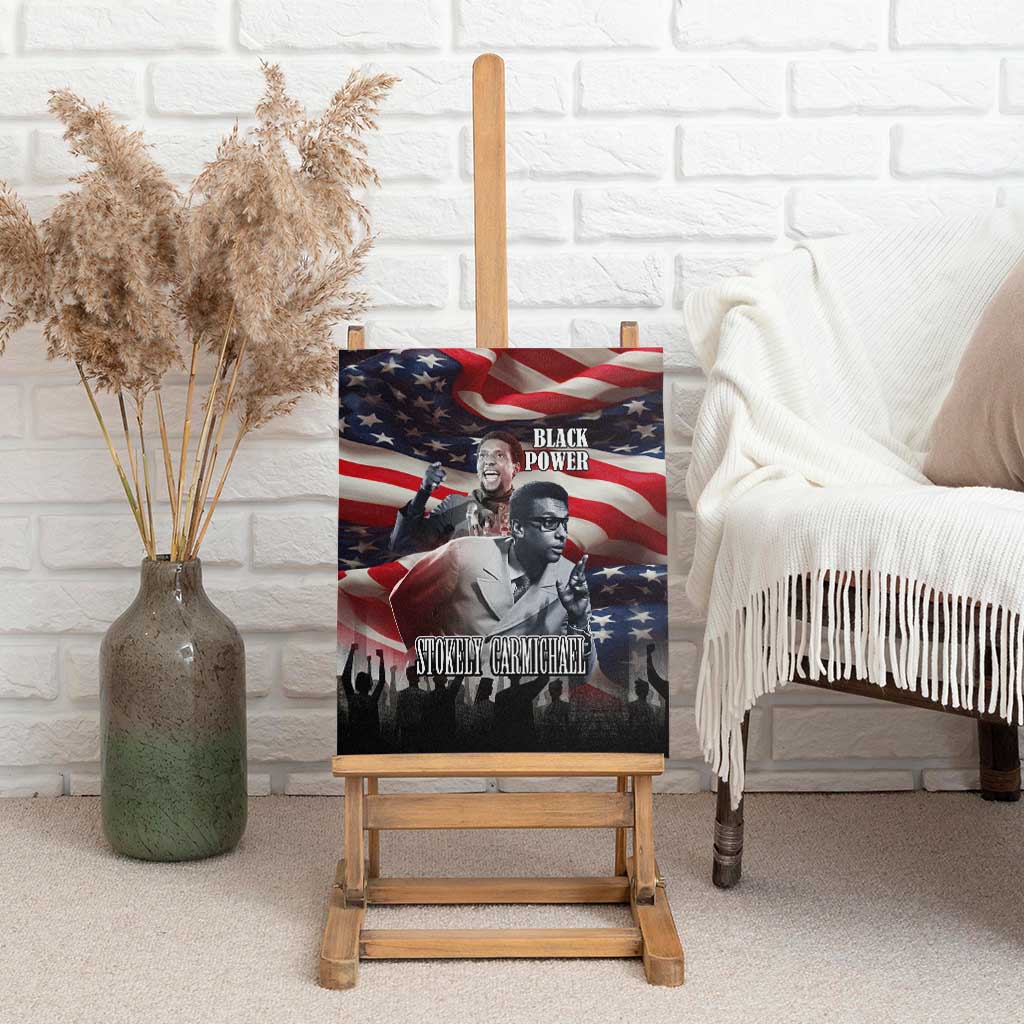 Stokely Carmichael Canvas Wall Art American Flag Background Black Power Quote Civil Rights Leader Powerful Speech - African Pride