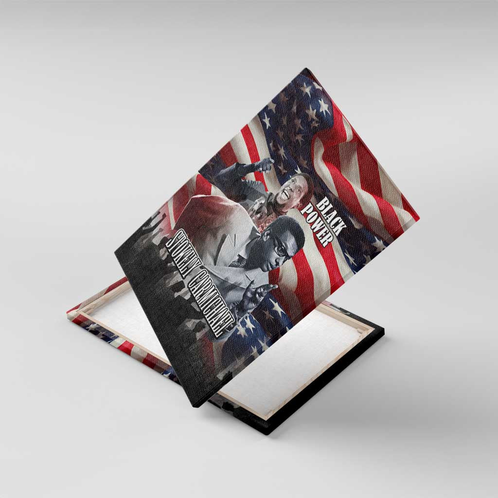 Stokely Carmichael Canvas Wall Art American Flag Background Black Power Quote Civil Rights Leader Powerful Speech - African Pride