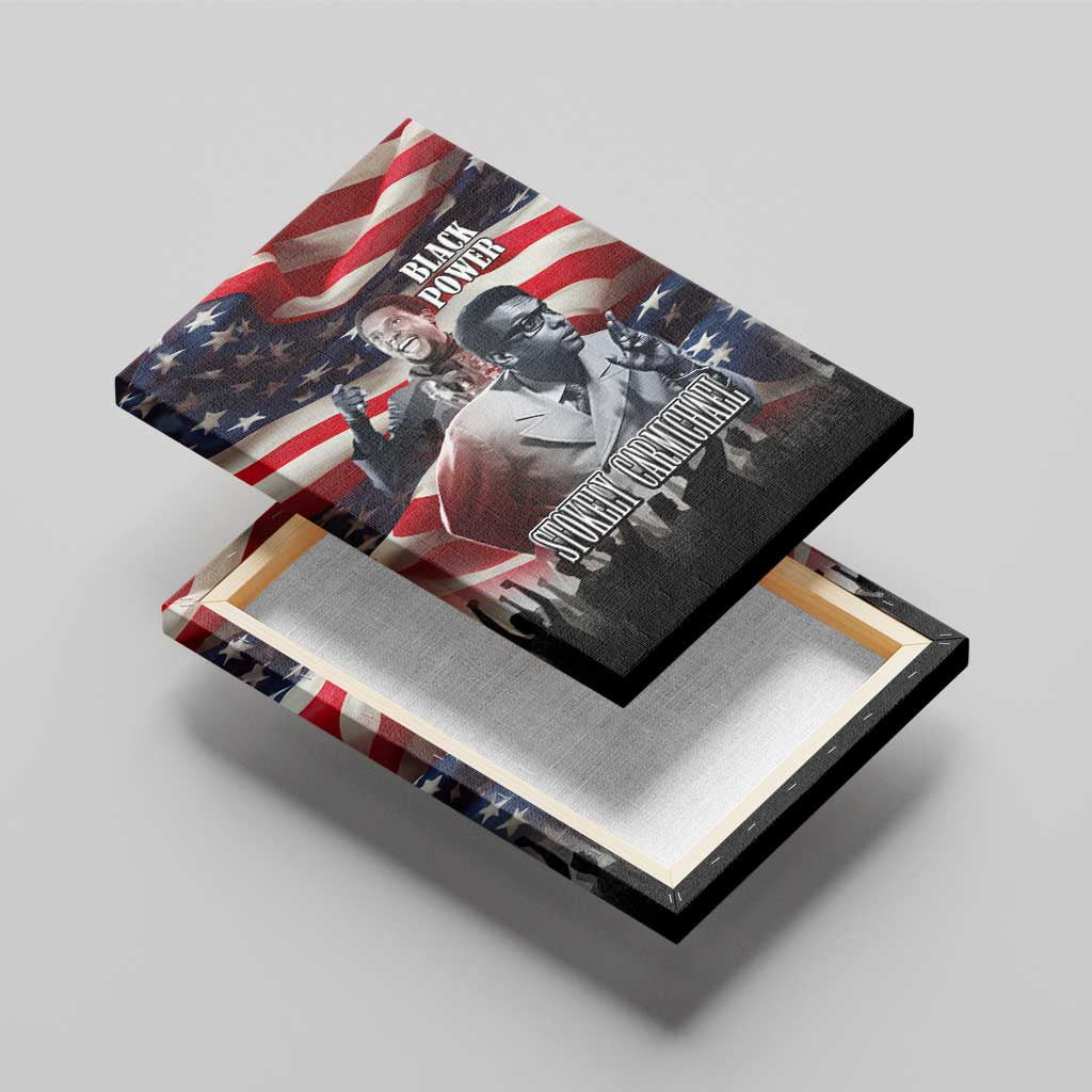 Stokely Carmichael Canvas Wall Art American Flag Background Black Power Quote Civil Rights Leader Powerful Speech - African Pride