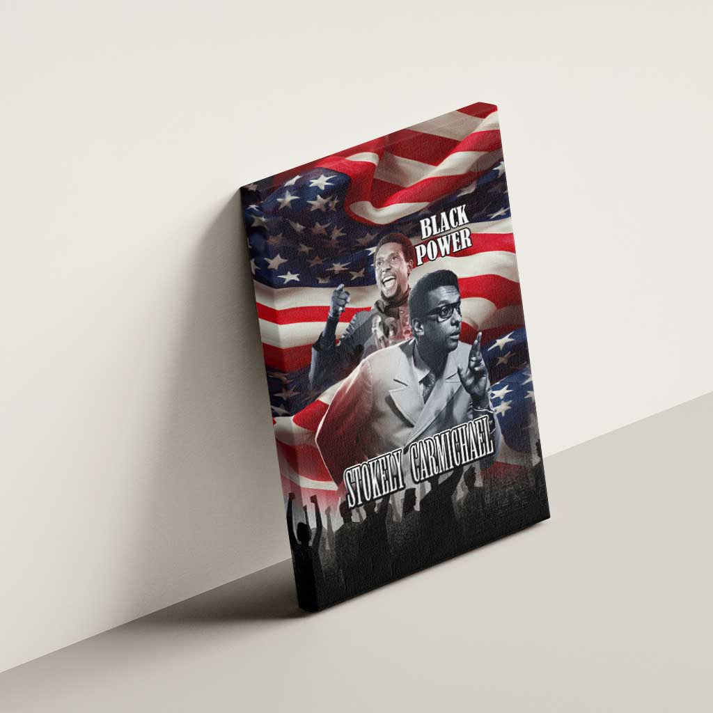 Stokely Carmichael Canvas Wall Art American Flag Background Black Power Quote Civil Rights Leader Powerful Speech - African Pride