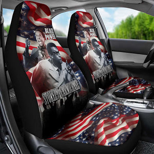 Stokely Carmichael Car Seat Cover American Flag Background Black Power Quote Civil Rights Leader Powerful Speech - African Pride