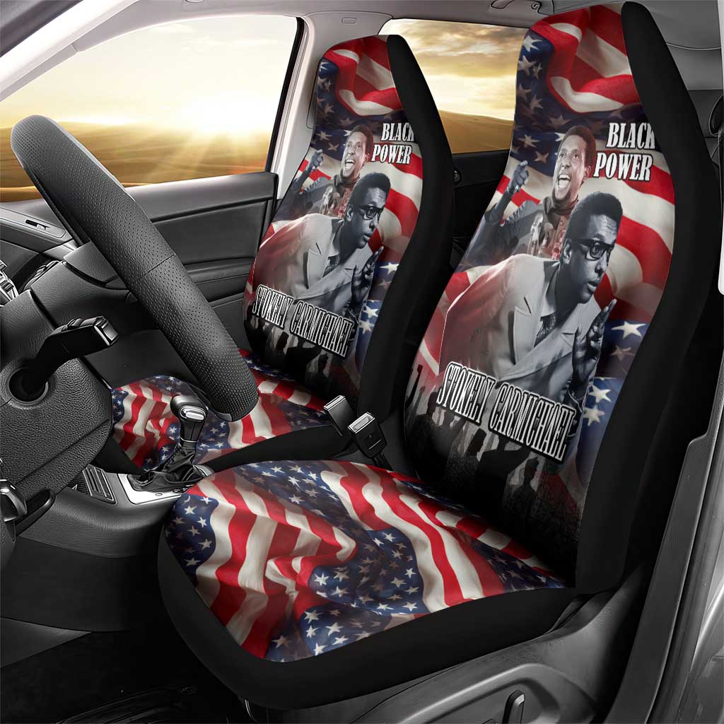 Stokely Carmichael Car Seat Cover American Flag Background Black Power Quote Civil Rights Leader Powerful Speech - African Pride