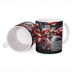 Stokely Carmichael Ceramic Mug American Flag Background Black Power Quote Civil Rights Leader Powerful Speech - African Pride