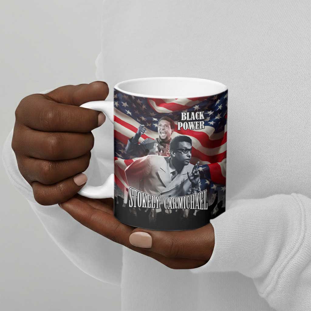 Stokely Carmichael Ceramic Mug American Flag Background Black Power Quote Civil Rights Leader Powerful Speech - African Pride