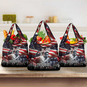 Stokely Carmichael Grocery Bag American Flag Background Black Power Quote Civil Rights Leader Powerful Speech - African Pride