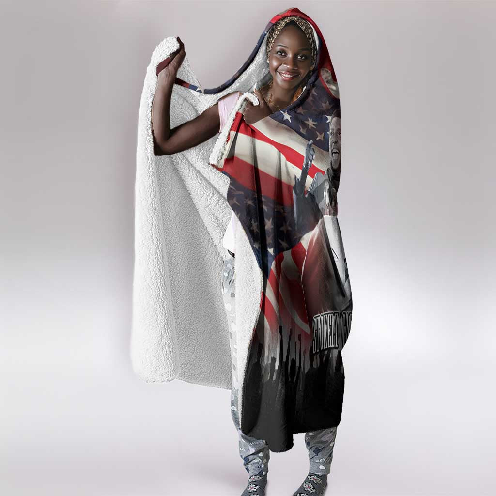 Stokely Carmichael Hooded Blanket American Flag Background Black Power Quote Civil Rights Leader Powerful Speech - African Pride