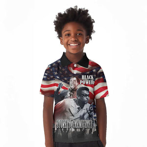 Stokely Carmichael Kid Polo Shirt American Flag Background Black Power Quote Civil Rights Leader Powerful Speech - African Pride