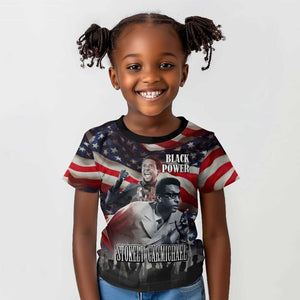 Stokely Carmichael Kid T shirt American Flag Background Black Power Quote Civil Rights Leader Powerful Speech - African Pride