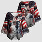 Stokely Carmichael Kimono Sleeve Blouse American Flag Background Black Power Quote Civil Rights Leader Powerful Speech - African Pride