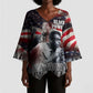 Stokely Carmichael Kimono Sleeve Blouse American Flag Background Black Power Quote Civil Rights Leader Powerful Speech - African Pride