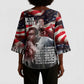 Stokely Carmichael Kimono Sleeve Blouse American Flag Background Black Power Quote Civil Rights Leader Powerful Speech - African Pride