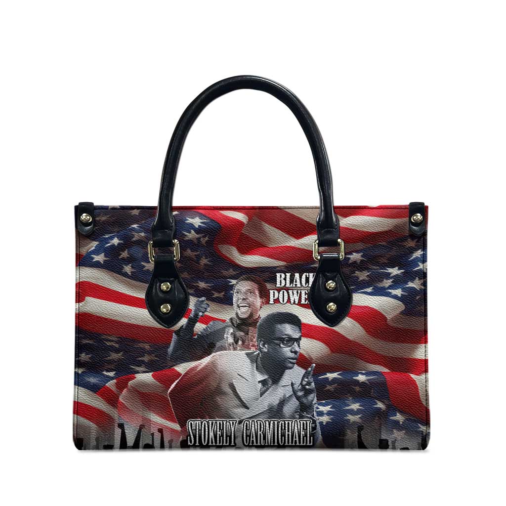 Stokely Carmichael Leather Bag American Flag Background Black Power Quote Civil Rights Leader Powerful Speech - African Pride