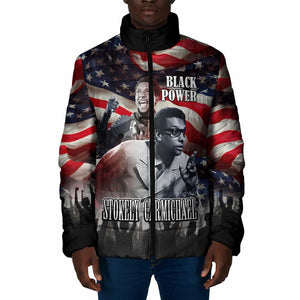 Stokely Carmichael Padded Jacket American Flag Background Black Power Quote Civil Rights Leader Powerful Speech - African Pride
