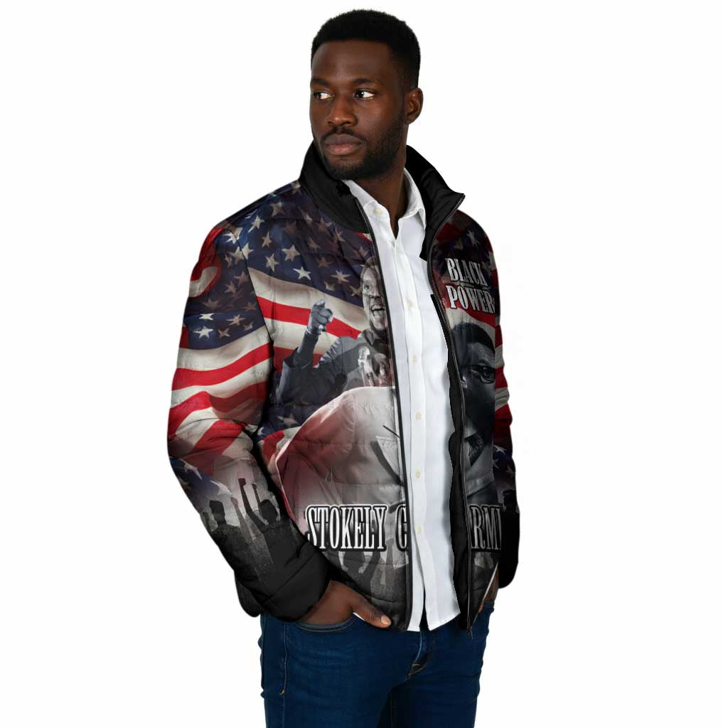 Stokely Carmichael Padded Jacket American Flag Background Black Power Quote Civil Rights Leader Powerful Speech - African Pride