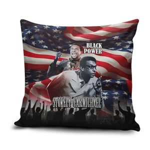 Stokely Carmichael Pillow Cover American Flag Background Black Power Quote Civil Rights Leader Powerful Speech - African Pride