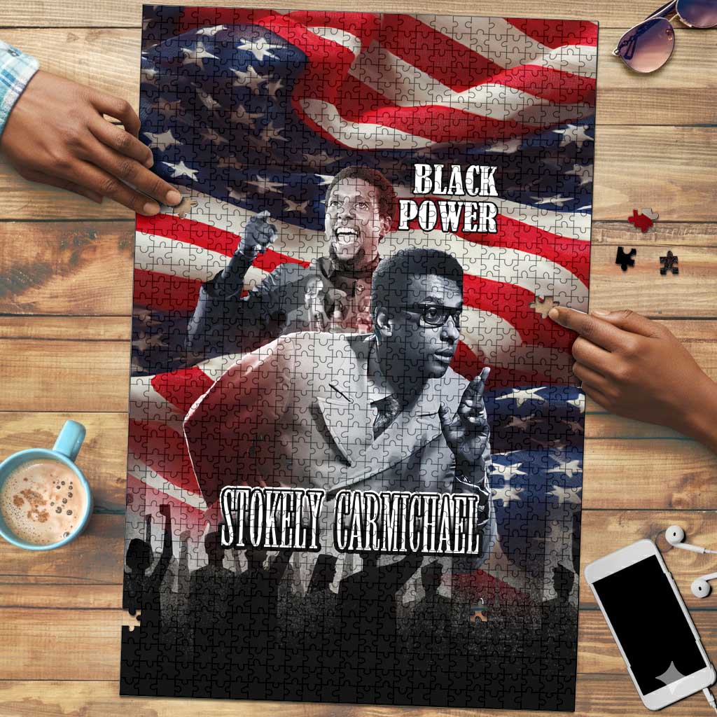 Stokely Carmichael Puzzle American Flag Background Black Power Quote Civil Rights Leader Powerful Speech - African Pride
