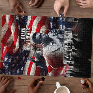 Stokely Carmichael Puzzle American Flag Background Black Power Quote Civil Rights Leader Powerful Speech - African Pride