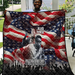 Stokely Carmichael Quilt American Flag Background Black Power Quote Civil Rights Leader Powerful Speech - African Pride