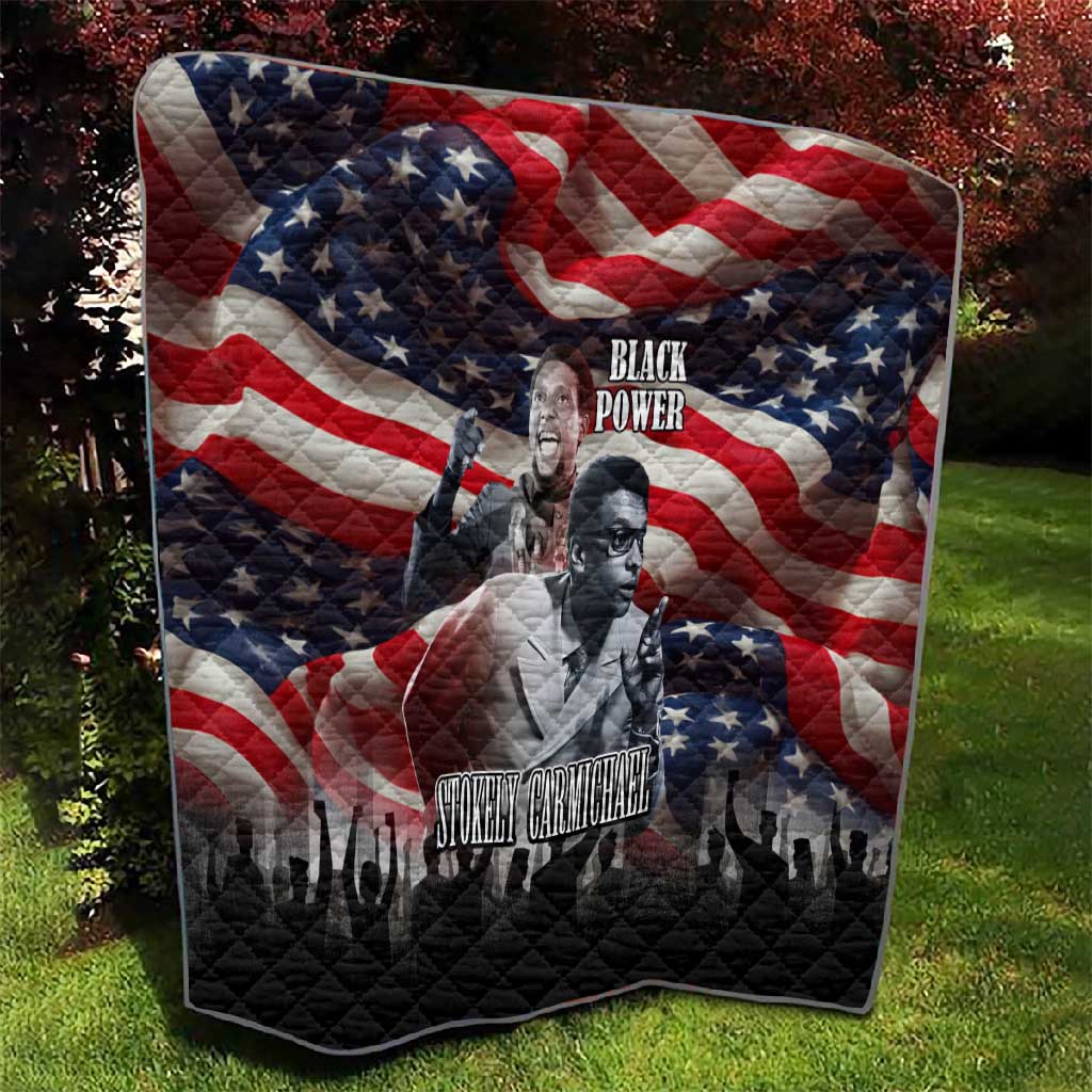 Stokely Carmichael Quilt American Flag Background Black Power Quote Civil Rights Leader Powerful Speech - African Pride