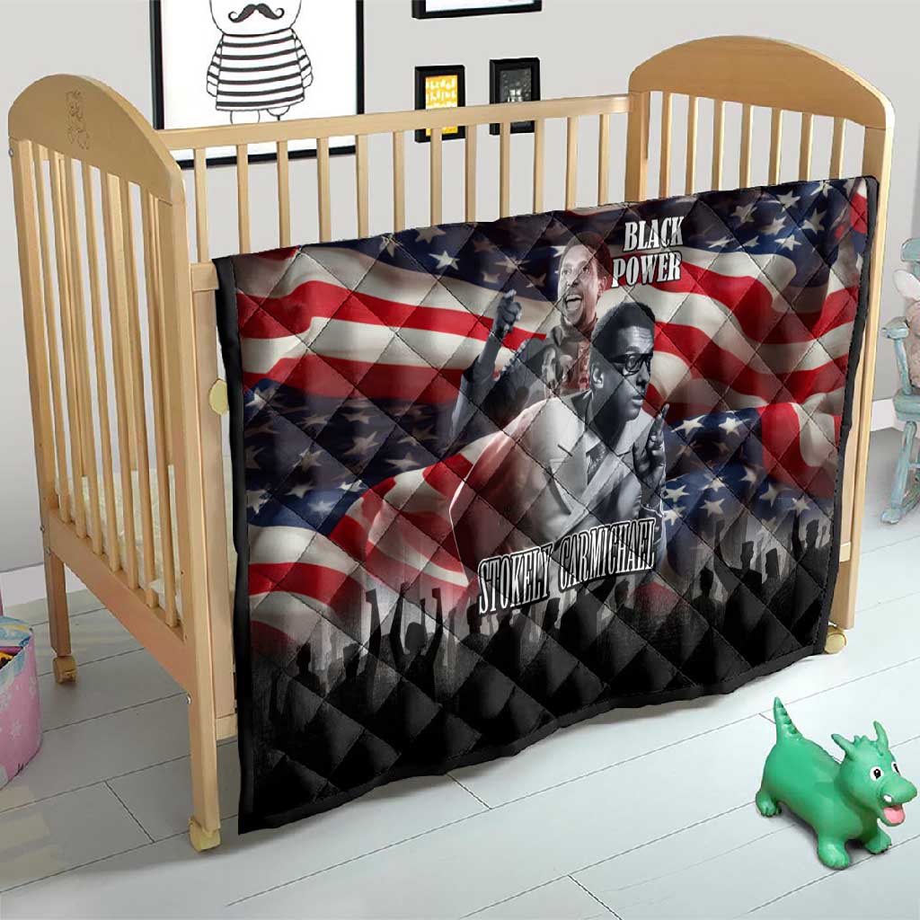 Stokely Carmichael Quilt American Flag Background Black Power Quote Civil Rights Leader Powerful Speech - African Pride