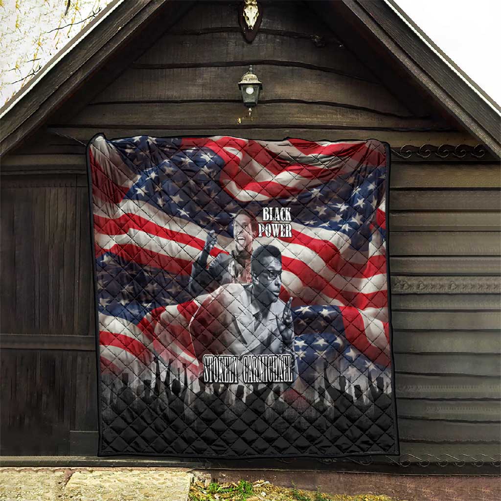 Stokely Carmichael Quilt American Flag Background Black Power Quote Civil Rights Leader Powerful Speech - African Pride