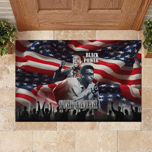 Stokely Carmichael Rubber Doormat American Flag Background Black Power Quote Civil Rights Leader Powerful Speech - African Pride