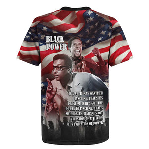 Stokely Carmichael Rugby Jersey American Flag Background Black Power Quote Civil Rights Leader Powerful Speech - African Pride