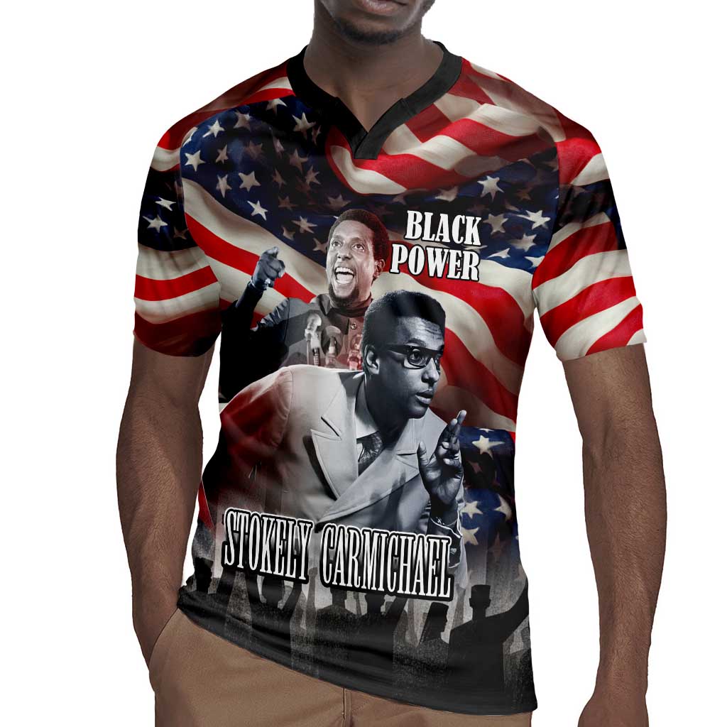 Stokely Carmichael Rugby Jersey American Flag Background Black Power Quote Civil Rights Leader Powerful Speech - African Pride