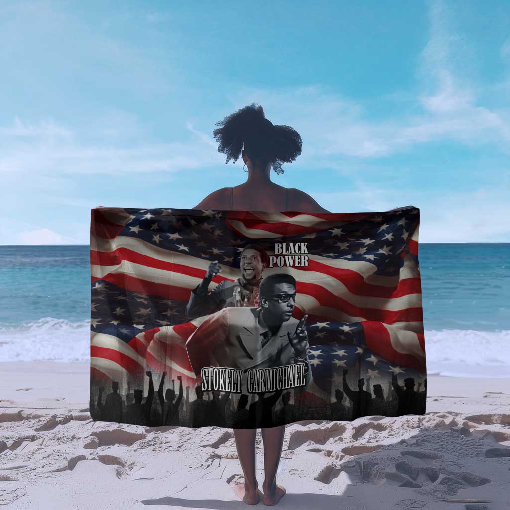 Stokely Carmichael Sarong American Flag Background Black Power Quote Civil Rights Leader Powerful Speech - African Pride