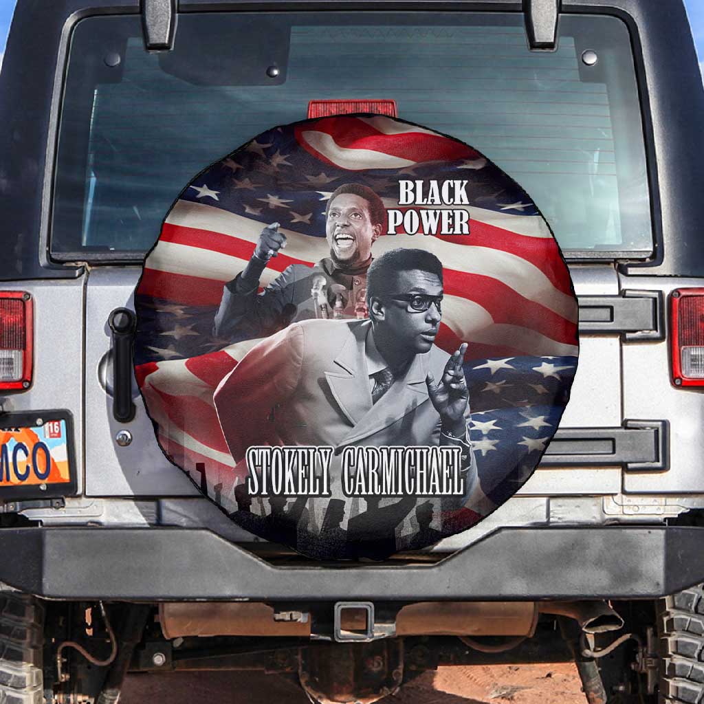 Stokely Carmichael Spare Tire Cover American Flag Background Black Power Quote Civil Rights Leader Powerful Speech - African Pride