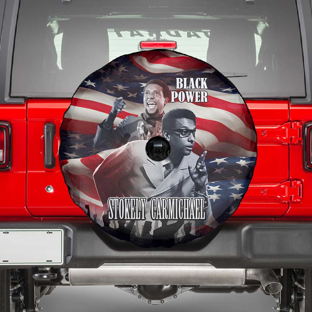Stokely Carmichael Spare Tire Cover American Flag Background Black Power Quote Civil Rights Leader Powerful Speech - African Pride