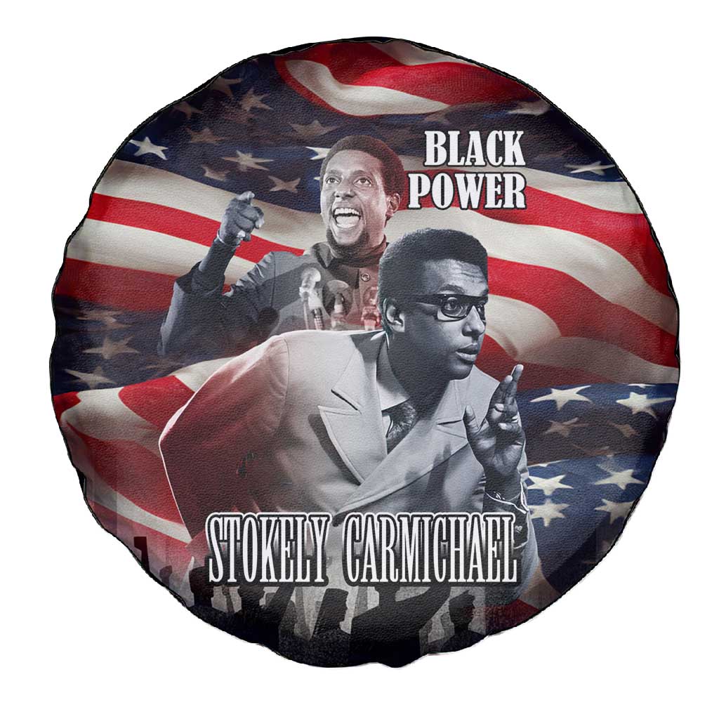 Stokely Carmichael Spare Tire Cover American Flag Background Black Power Quote Civil Rights Leader Powerful Speech - African Pride