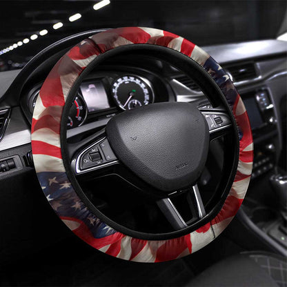 Stokely Carmichael Steering Wheel Cover American Flag Background Black Power Quote Civil Rights Leader Powerful Speech - African Pride
