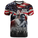 Stokely Carmichael T shirt American Flag Background Black Power Quote Civil Rights Leader Powerful Speech - African Pride
