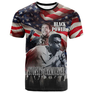 Stokely Carmichael T shirt American Flag Background Black Power Quote Civil Rights Leader Powerful Speech - African Pride