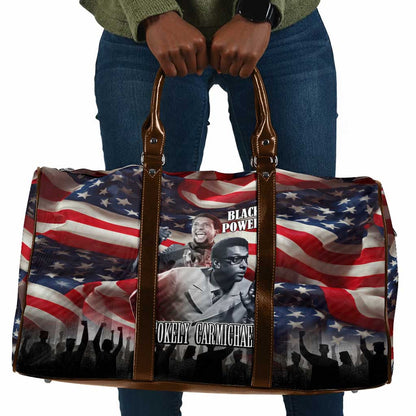 Stokely Carmichael Travel Bag American Flag Background Black Power Quote Civil Rights Leader Powerful Speech - African Pride