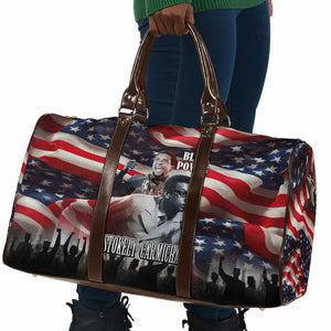 Stokely Carmichael Travel Bag American Flag Background Black Power Quote Civil Rights Leader Powerful Speech - African Pride