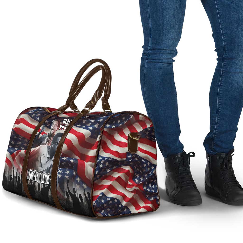 Stokely Carmichael Travel Bag American Flag Background Black Power Quote Civil Rights Leader Powerful Speech - African Pride