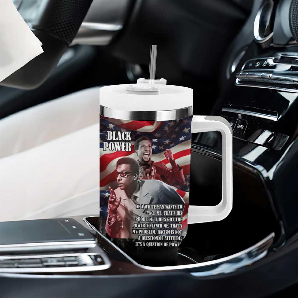 Stokely Carmichael Tumbler With Handle American Flag Background Black Power Quote Civil Rights Leader Powerful Speech - African Pride