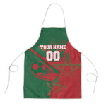 Personalized Morocco Football Apron Geometric Star Flag Soccer National Pride