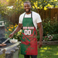 Personalized Morocco Football Apron Geometric Star Flag Soccer National Pride