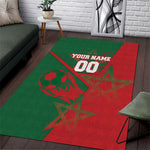 Personalized Morocco Football Area Rug Geometric Star Flag Soccer National Pride