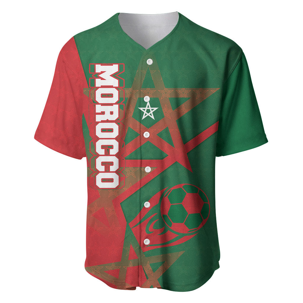 Personalized Morocco Football Baseball Jersey Geometric Star Flag Soccer National Pride